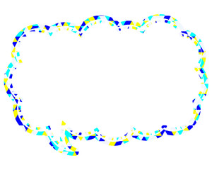 Fototapeta premium 吹き出し ステンドグラス風 三角模様_点線付き_4色 (1)