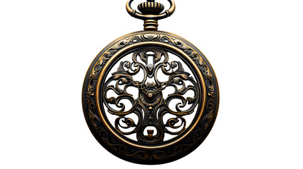 Ornate Pocketwatch on Black, cut out transparent