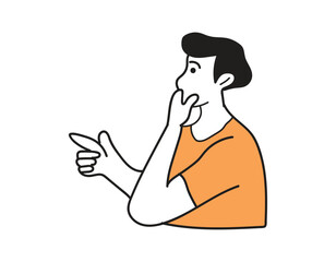 Man pointing and thinking