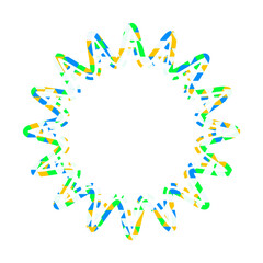 ステンドグラス風吹き出し　三角形模様　丸みのあるギザギザした形
