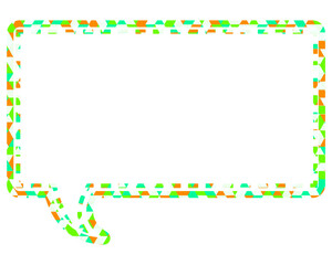 ステンドグラス風吹き出し　三角形模様　四角形
