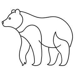Majestic bear side profile captured in continuous line art style ideal for wilderness adventure branding wildlife conservation projects and simple modern art themes