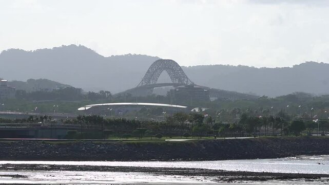 Bridge of the Americas over the sea
