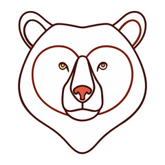 Naklejka premium Elegant bear portrait drawn with continuous line technique ideal for nature inspired decor wildlife conservation graphics and minimalistic outdoor adventure branding