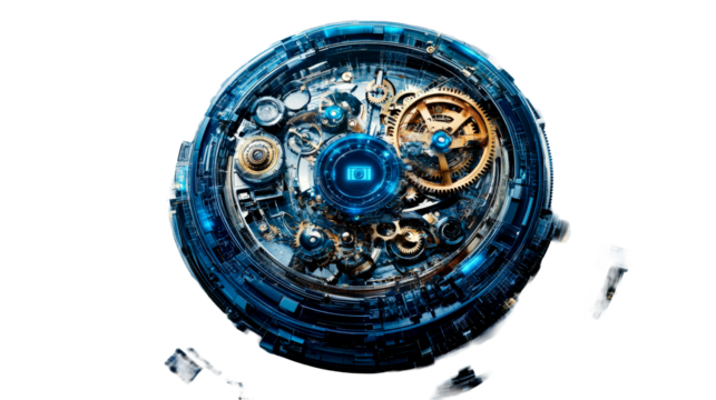 Intricate Mechanism Gear System, cut out transparent