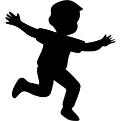 Kids Jumping Silhouette