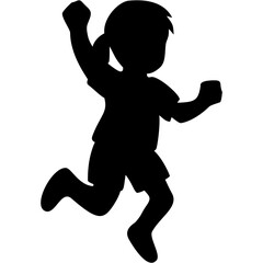 Kids Jumping Silhouette