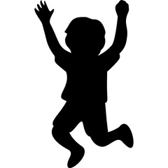 Kids Jumping Silhouette