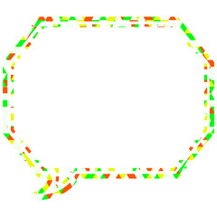 ステンドグラス風吹き出し　三角形模様　角のある八角形