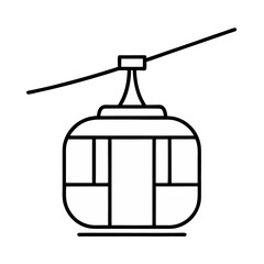 cable car in continuous line art drawing style modern transport line drawing
