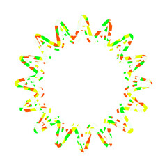 ステンドグラス風吹き出し　三角形模様　丸みのあるギザギザした形