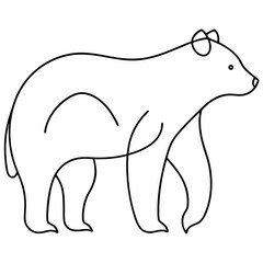 Side view of a bear drawn in continuous line art style perfect for wildlife conservation themes animal protection minimalist tattoos and nature inspired designs