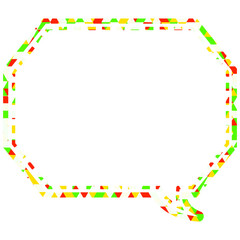 Fototapeta premium ステンドグラス風吹き出し 三角形模様 角のある八角形