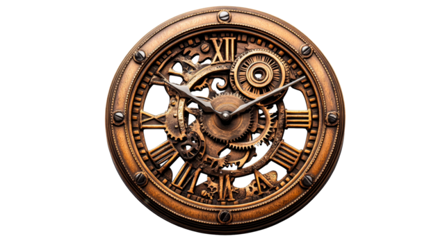 Classic vintage clock with intricate gears design