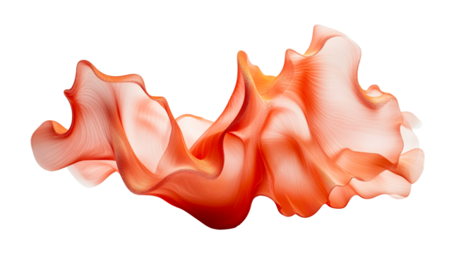 Flowing coral fabric in a dynamic shape