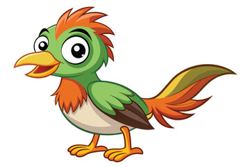 A cute blue cartoon bird with vibrant wings and a bright orange beak appears joyful, showcasing an animated and friendly design suitable for various projects.