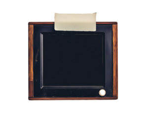 Vintage Projector Slide Frame: A classic, dark-screened projector slide frame, featuring wooden trim and a retro aesthetic, perfectly captures the nostalgic charm of vintage photography.