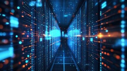Data Storage Background. Abstract Tech Concept of Cloud Computing and Networking