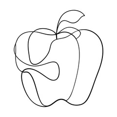 Simple artistic continuous line art drawing of a bell pepper showcasing organic shapes ideal for healthy food concepts kitchen decor ideas and vegetable themed artwork designs