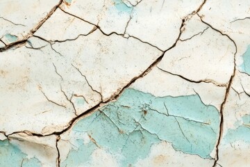 Obraz premium Close-up view of a surface with deep cracks and faded paint.