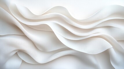 Elegant White Fabric Waves Abstract Background white fabric texture waves silk satin smooth elegant
