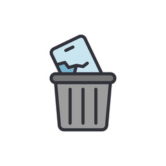 Broken phone colored icons, minimalist vector illustration ,simple transparent graphic element .Isolated on white background