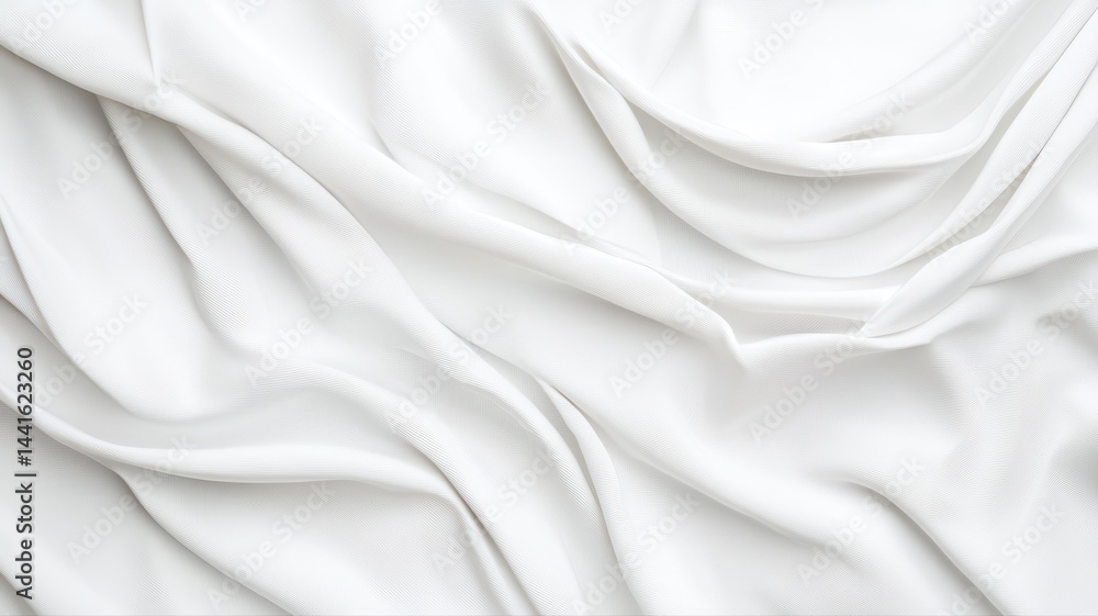 Aufkleber abstract white fabric texture background with soft drapes white fabric texture background soft cloth