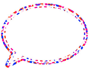 ステンドグラス風吹き出し　三角形模様　丸形