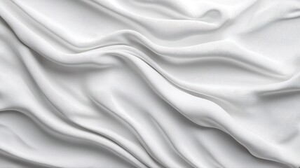 Naklejka premium Elegant White Silk Fabric with Soft Folds and Delicate Texture white silk fabric texture soft folds