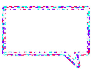 ステンドグラス風吹き出し　三角形模様　四角形