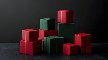 Obraz premium cube, block, toy, box, 3d, color, cubes, blocks, construction, child, colorful, brick, building, red, business, design, build, square, concept, play, shape, green, illustration, geometric, wooden