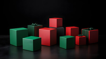 Obraz premium cube, block, toy, box, 3d, color, cubes, blocks, construction, child, colorful, brick, building, red, business, design, build, square, concept, play, shape, green, illustration, geometric, wooden