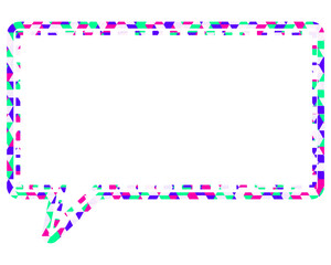 ステンドグラス風吹き出し　三角形模様　四角形
