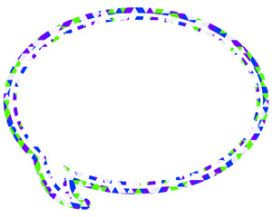 ステンドグラス風吹き出し　三角形模様　丸形