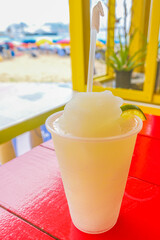 Pina Colada cocktail drink in a bar