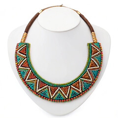 Tribal style necklace isolated on white background