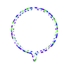 ステンドグラス風吹き出し　三角形模様　丸形の下向き