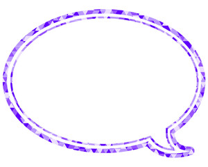 ステンドグラス風吹き出し　三角形模様　丸形
