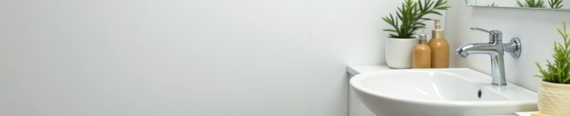 White porcelain sink with paper towel holder and soap bars, cleanliness, fixture