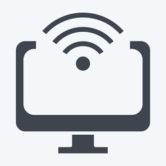 Icon Computer. related to Wifi symbol. glyph style. design editable
