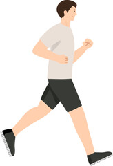 Running man flat vector illustration