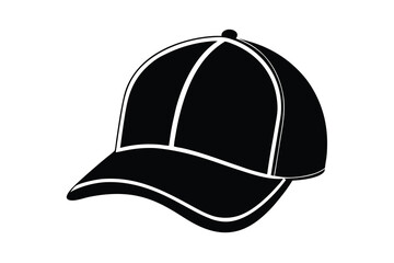 Trucker cap silhouette vector illustration on white background