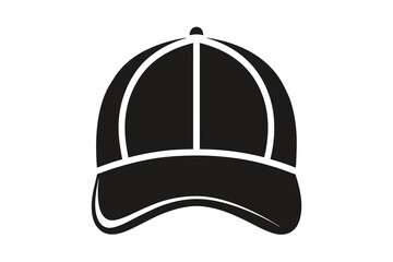 Trucker cap silhouette vector illustration on white background