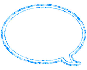 ステンドグラス風吹き出し　三角形模様　丸形