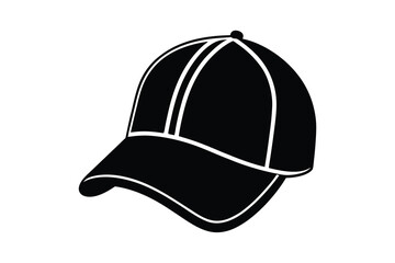 Trucker cap silhouette vector illustration on white background
