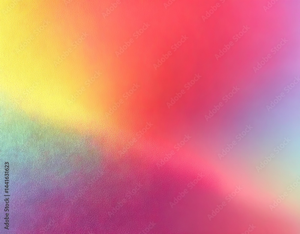 Poster soft blurred gradient with smooth transitions of warm and cool colors creating a vibrant, dreamy, an