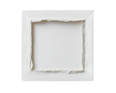 Cracked Frame: An empty picture frame, constructed of a weathered material, its inner area exposed, creating a striking visual narrative of fragility and history. 