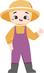 Adorable European Girl explains about gardening and plant