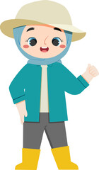 Adorable European Girl gives thumb up