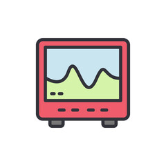 Electric wave colored icons, minimalist vector illustration ,simple transparent graphic element .Isolated on white background